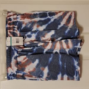 Red, white, & blue tie dye shorts, S, NWT